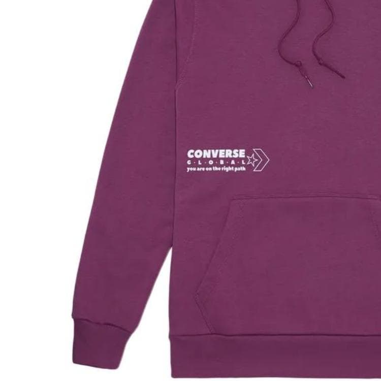 Худи Converse Free World Shadowberry Узорный принт Универсальный С капюшоном Мягкий и удобный Толстовка Унисекс Фиолетовый - изображение 3