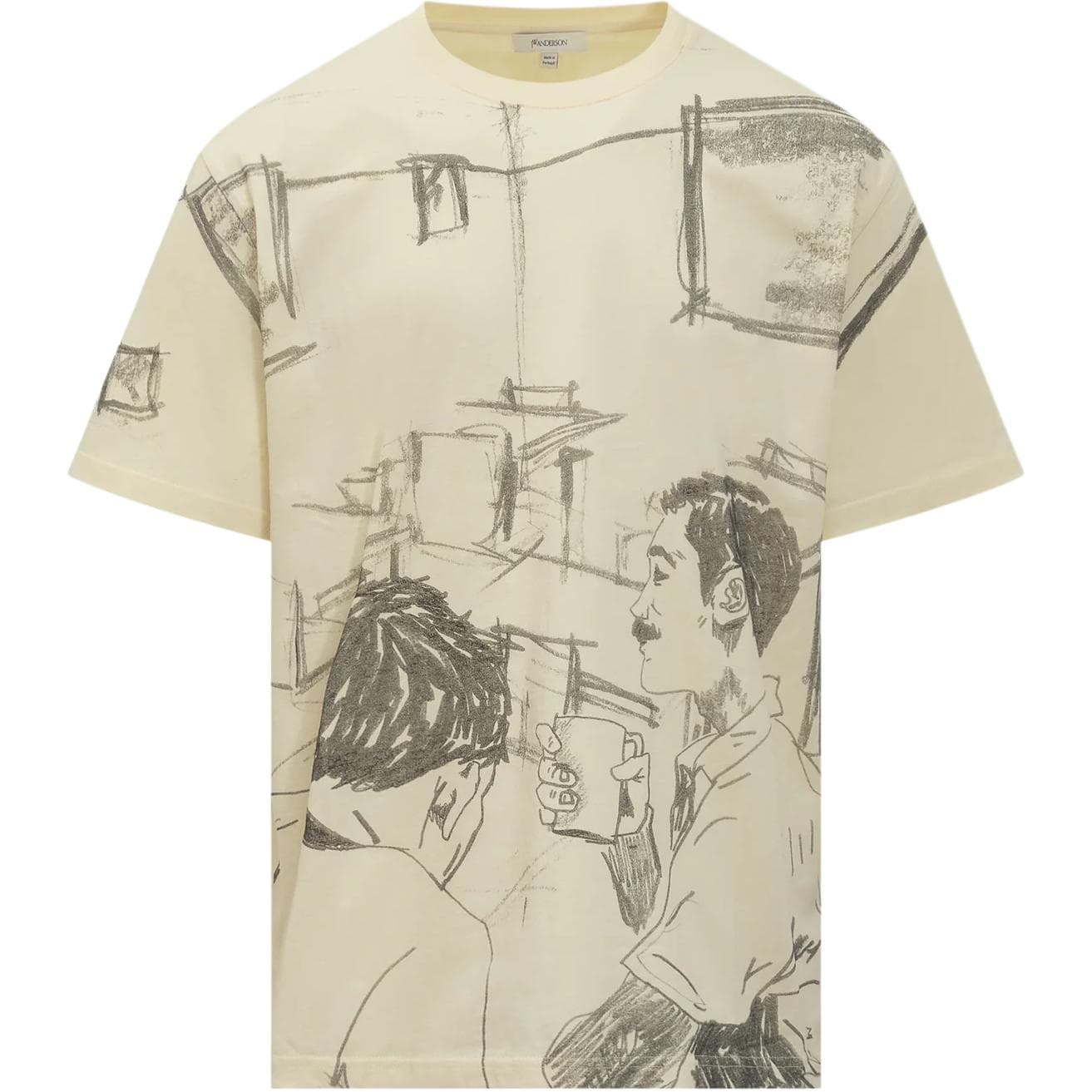 Футболка JW Anderson Бежевые Мужские T-рубашки