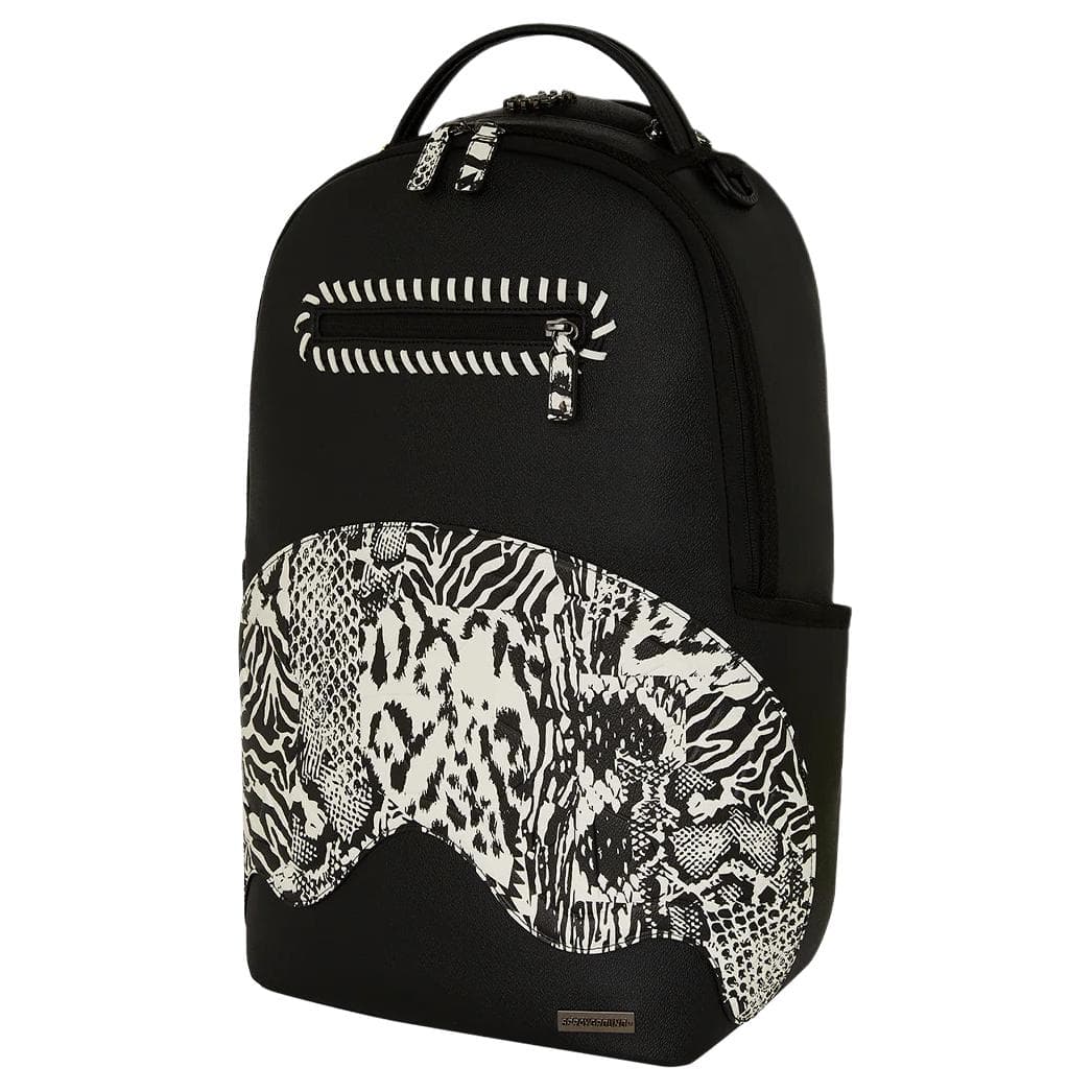 Рюкзак SPRAYGROUND Напечатанный рисунок PVC Рюкзак Обычный (стандартный) Унисекс Черно-белый - изображение 2