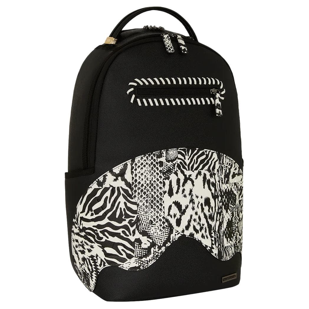 Рюкзак SPRAYGROUND Напечатанный рисунок PVC Рюкзак Обычный (стандартный) Унисекс Черно-белый - изображение 3