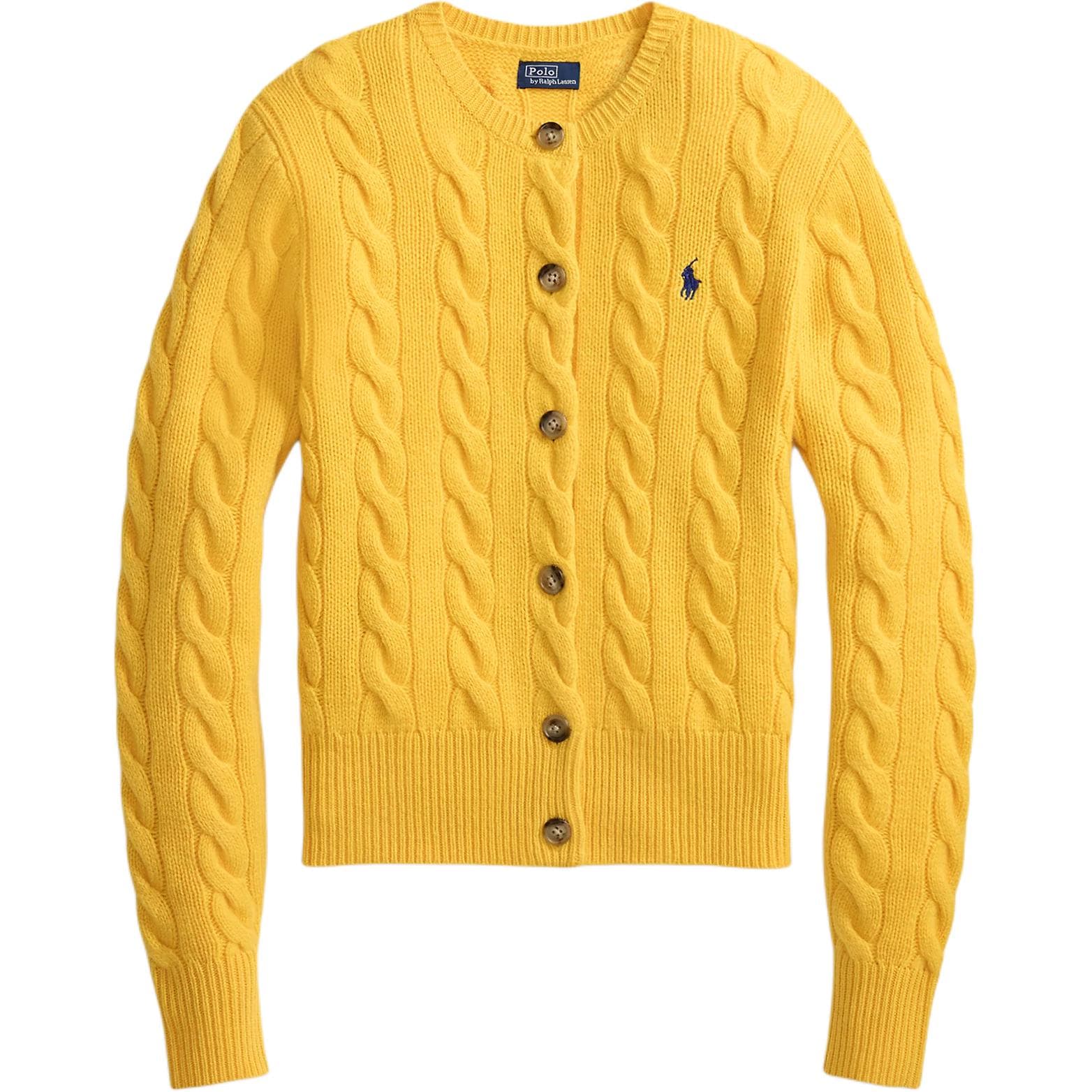 Кардиган Polo Ralph Lauren Свитер Облегающий Женские Горчичный желтый - изображение 1