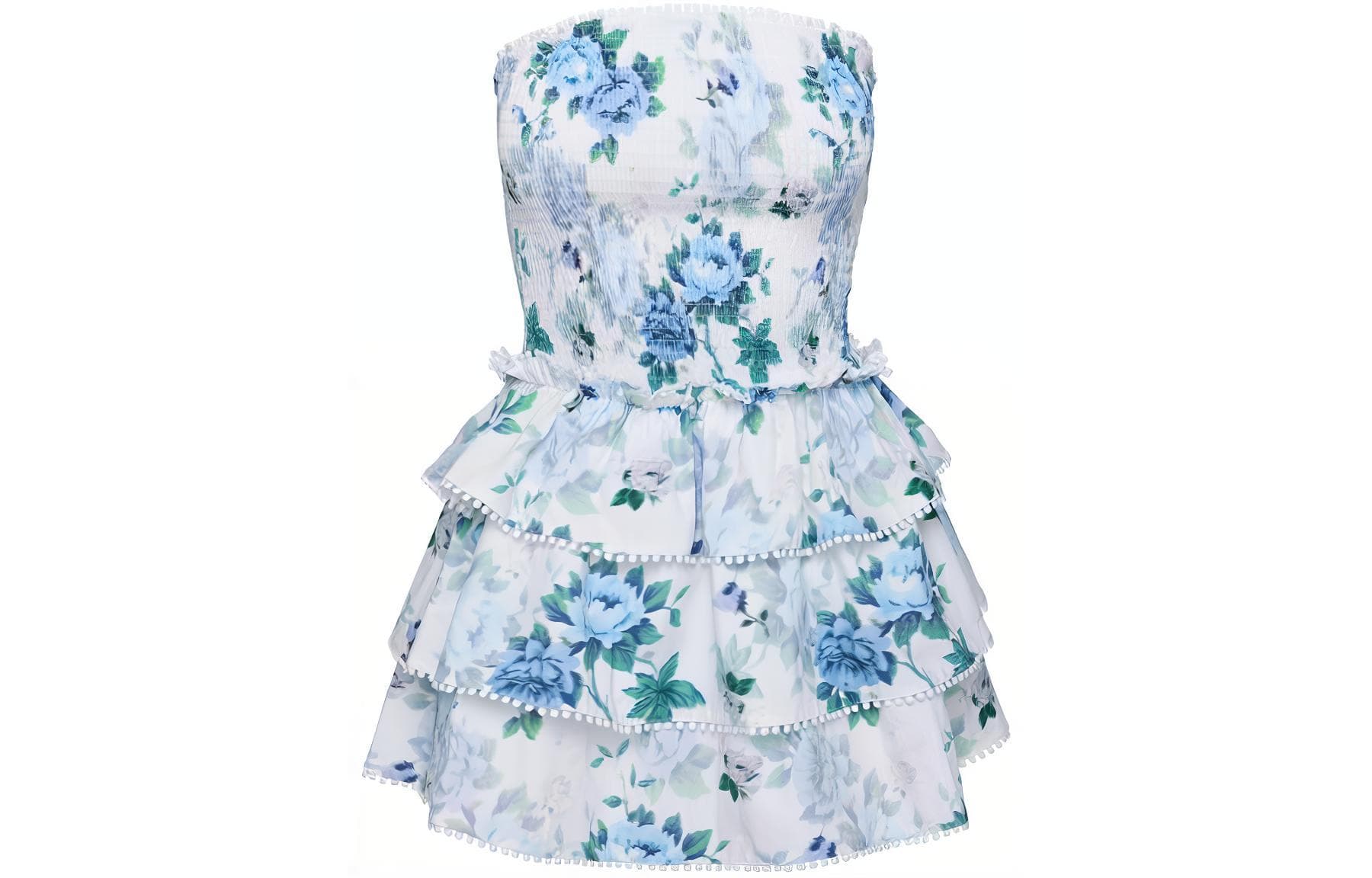 PRINCESS POLLY SUNKISS FRILL MINI DRESS WHITE BLUE - изображение 1
