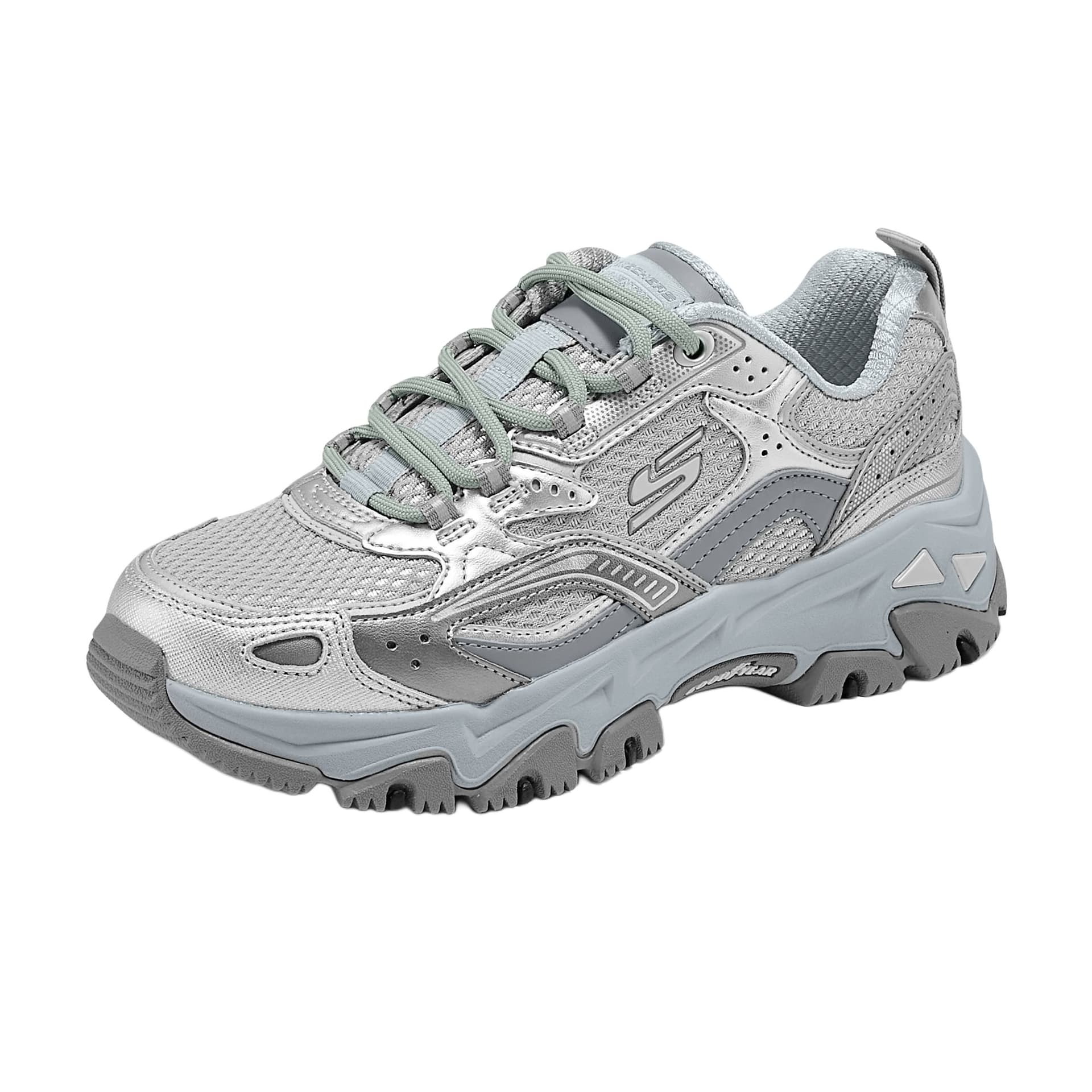 Кроссовки Skechers Амортизация устойчивость к истиранию дышащий низкий верх уличная обувь для женщин серебряный серый - изображение 3