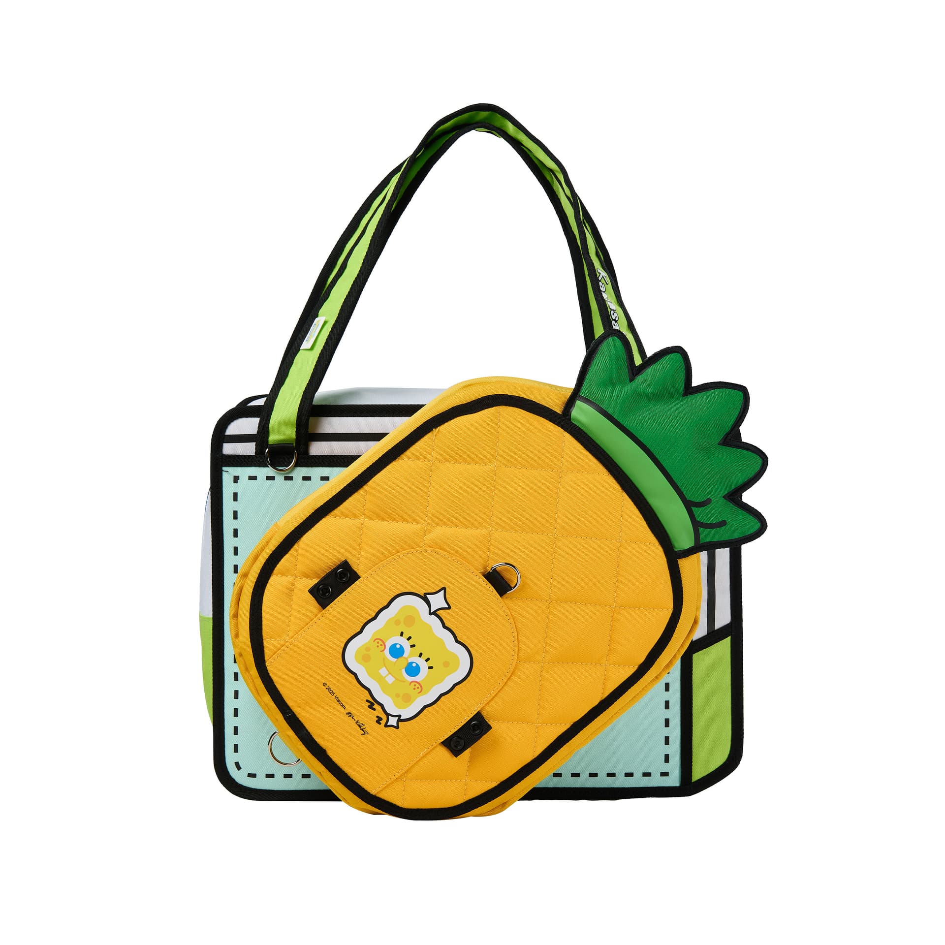 Кавасаки SPONGEBOB SQUAREPANTS Губка Боб Коллаборация Ткань с PVC и сумка Стандартная (стандартная) Женская - изображение 4