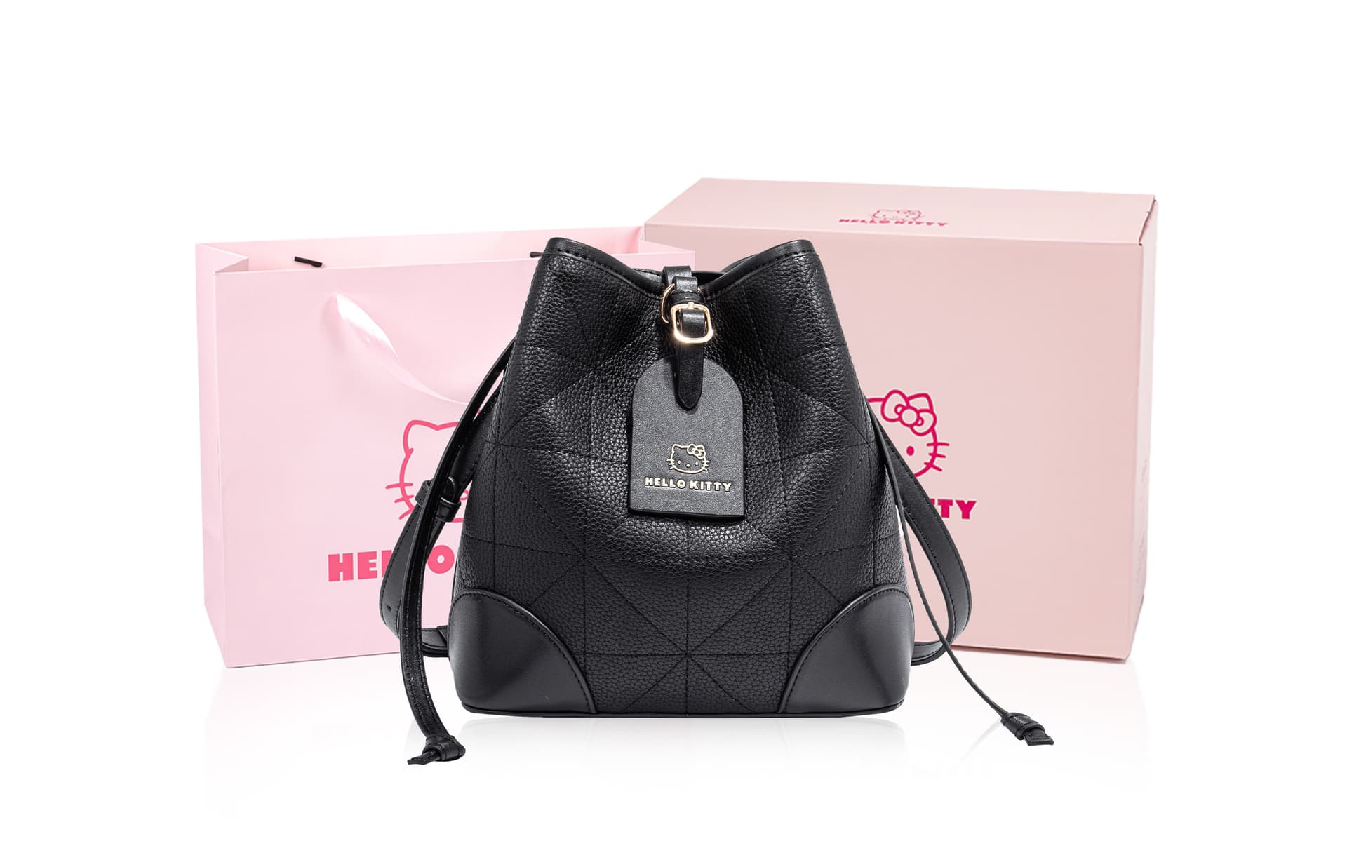 Мини-сумка Sanrio Hello Kitty PU (полиуретан) Сумка через плечо Стандартная Женская Экрю Коричневый Черный - изображение 16