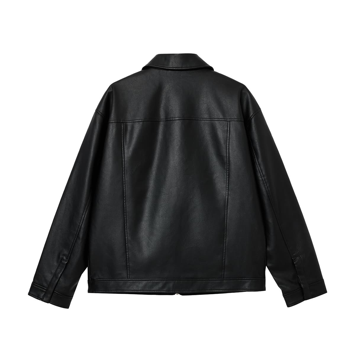Куртка JACK&JONES Осенний модный байкерский жакет из зернистой кожи PU с отложным воротником, американский уличный стиль, универсальный мужской - изображение 5
