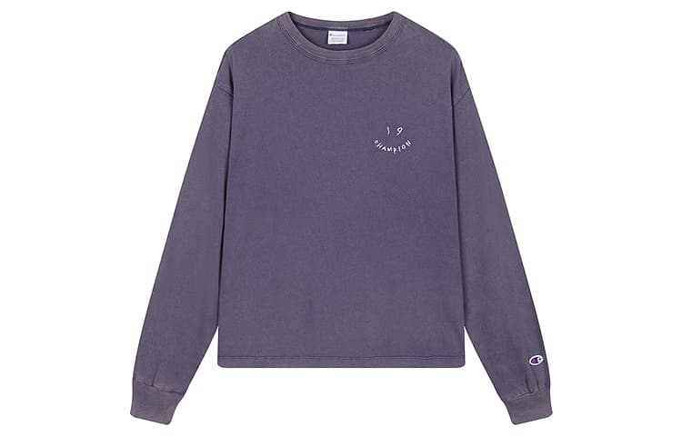 Футболка Champion FW25 WOMENS CASUAL Удобный винтажный классический минималистичный универсальный модный мягкий повседневный контрастные цвета длинный рукав версия для Японии футболка женский - изображение 1