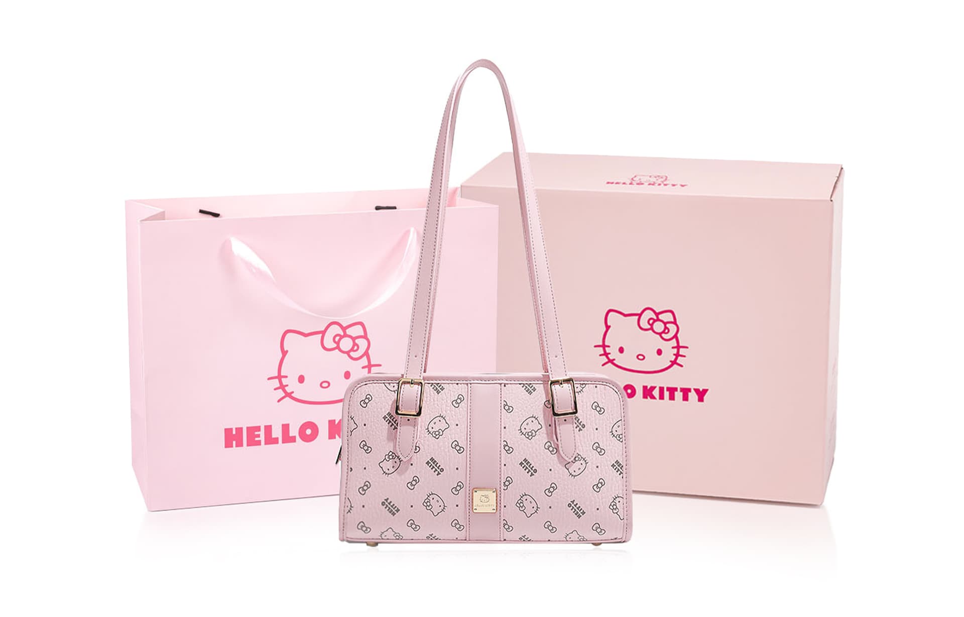 Мини-сумка Sanrio Hello Kitty PU (полиуретан) Подмышечная Сумка на плечо Женская Розовая Коричневая Молочно-чайная - изображение 2