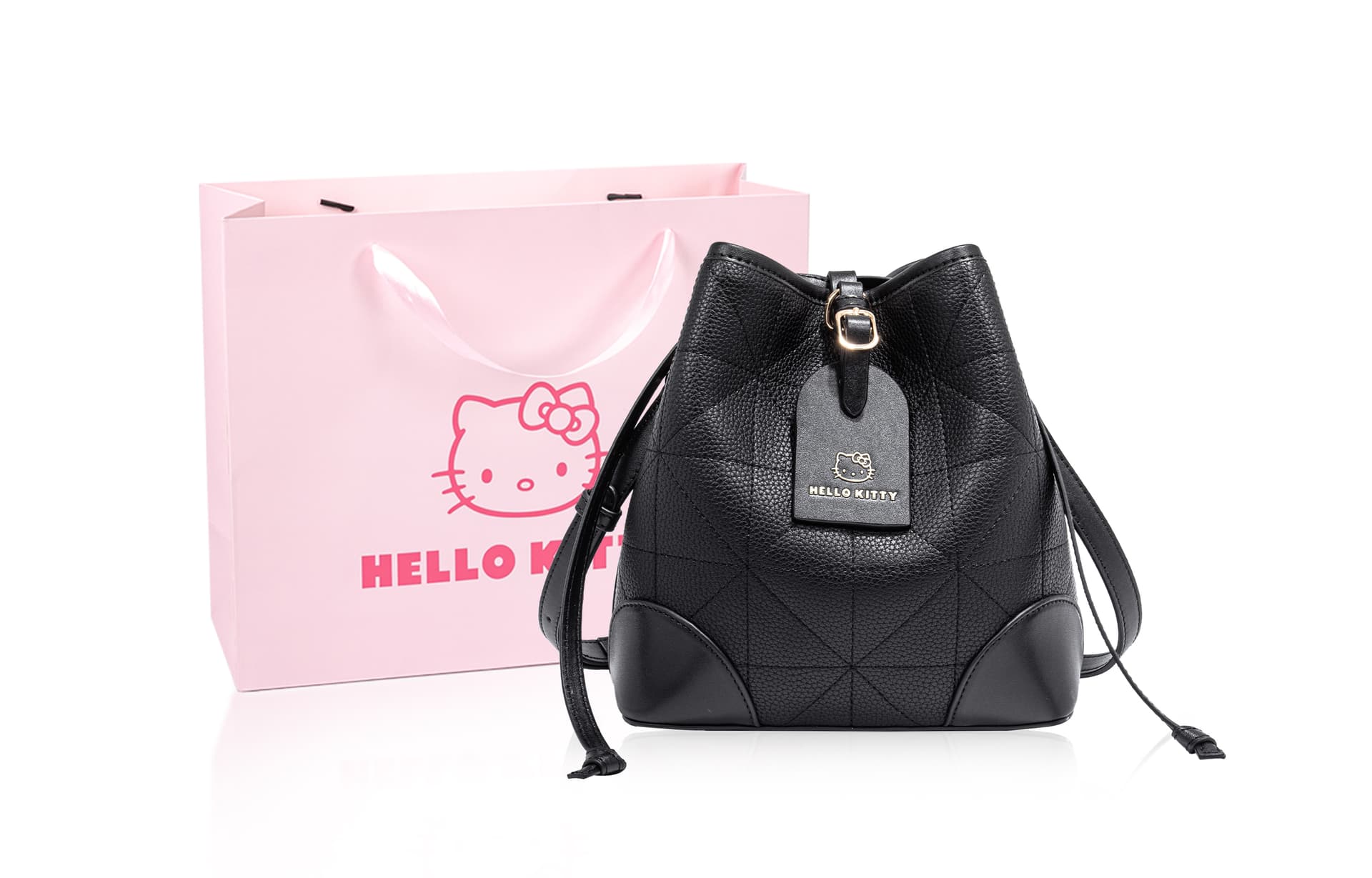 Мини-сумка Sanrio Hello Kitty PU (полиуретан) Сумка через плечо Стандартная Женская Экрю Коричневый Черный - изображение 17
