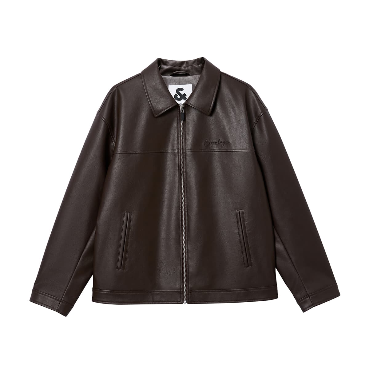 Куртка JACK&JONES Осенний модный байкерский жакет из зернистой кожи PU с отложным воротником, американский уличный стиль, универсальный мужской - изображение 2
