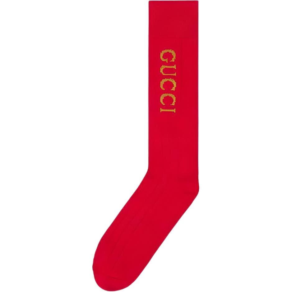 Носки Gucci SS23 Logo Knit Socks Red - изображение 2