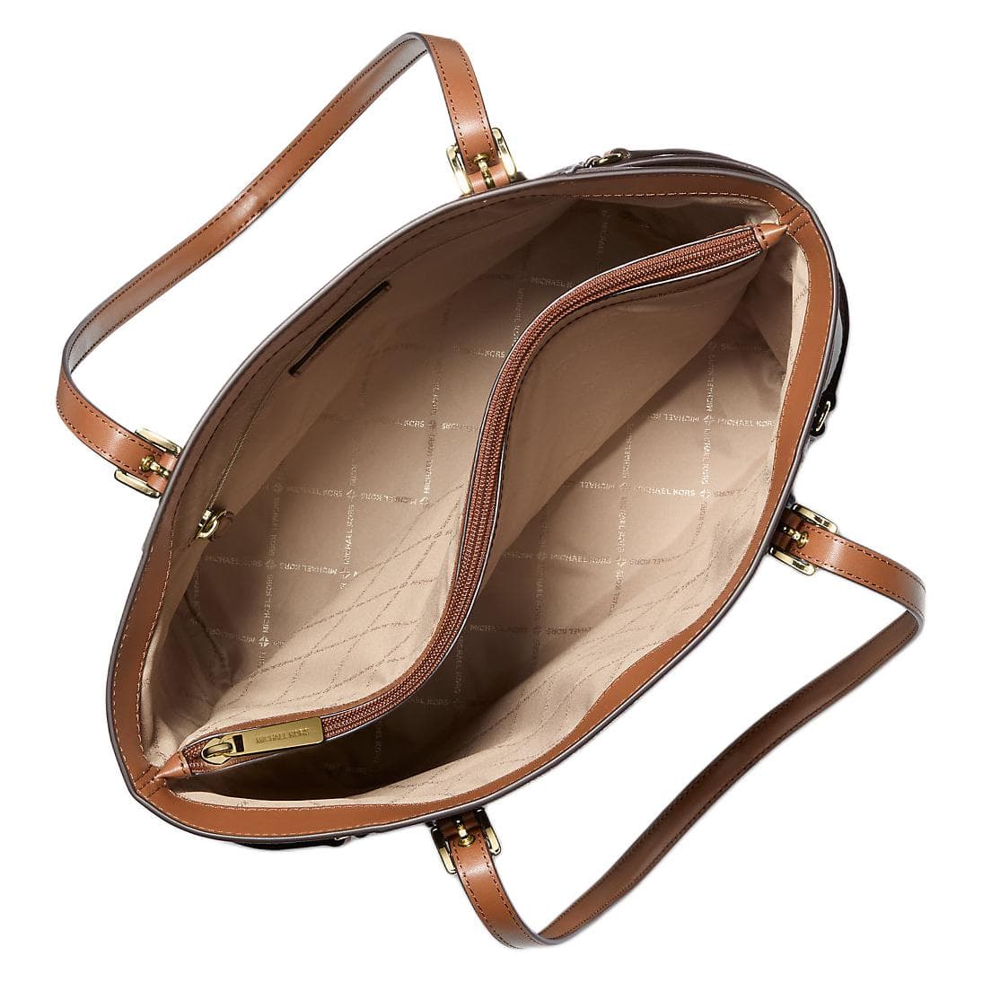 Мини-сумка MICHAEL KORS Voyager Покрытый холст Тоут Сумка Сумка для покупок Сумка Сумка через плечо Большая Женская Коричневая - изображение 2