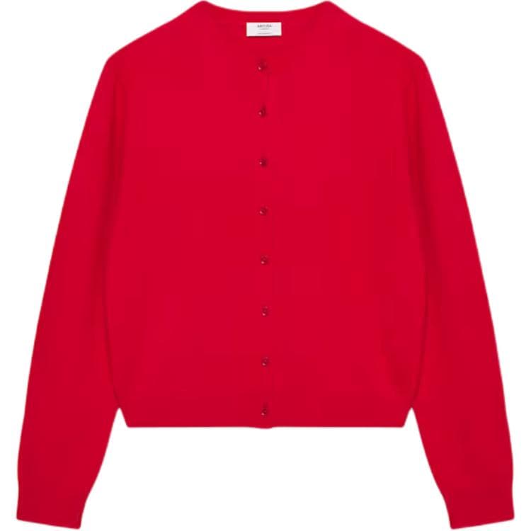 ARITZIA SS25 Bare Плюшевый кардиган с круглым узором средней длины Плюшевый круглый узор Свитер Женский - изображение 1