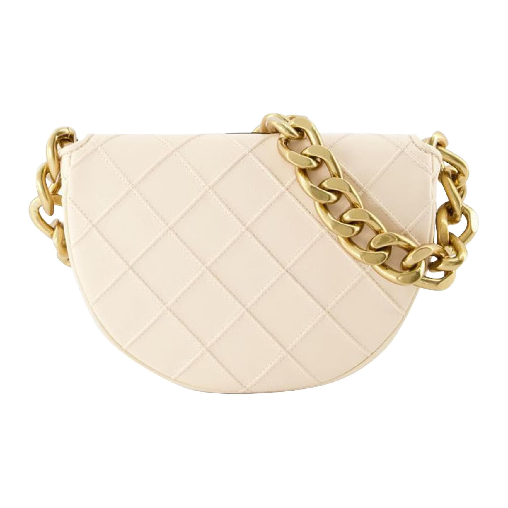 Мини-сумка Tory Burch Fleming Овчина Ткань Сумка через плечо Мини Женская Молочно-белая - изображение 4