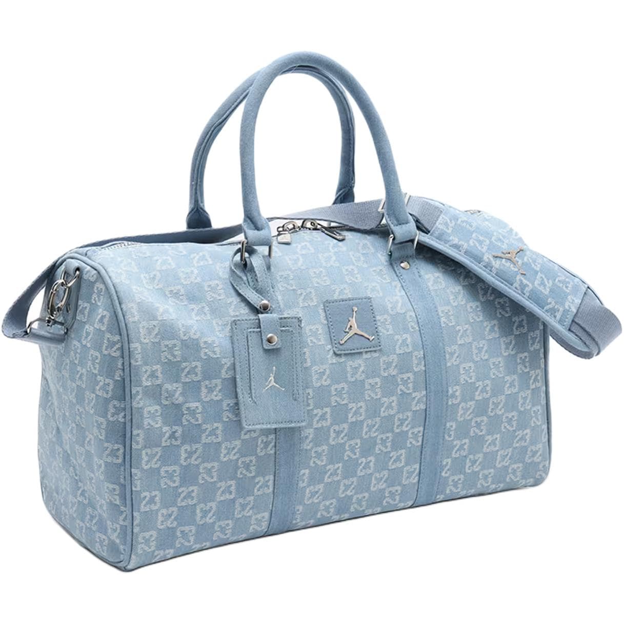 Jordan Monogram 25L с принтом логотипа бренда, денимовая дорожная сумка, унисекс, фиолетовый - изображение 2