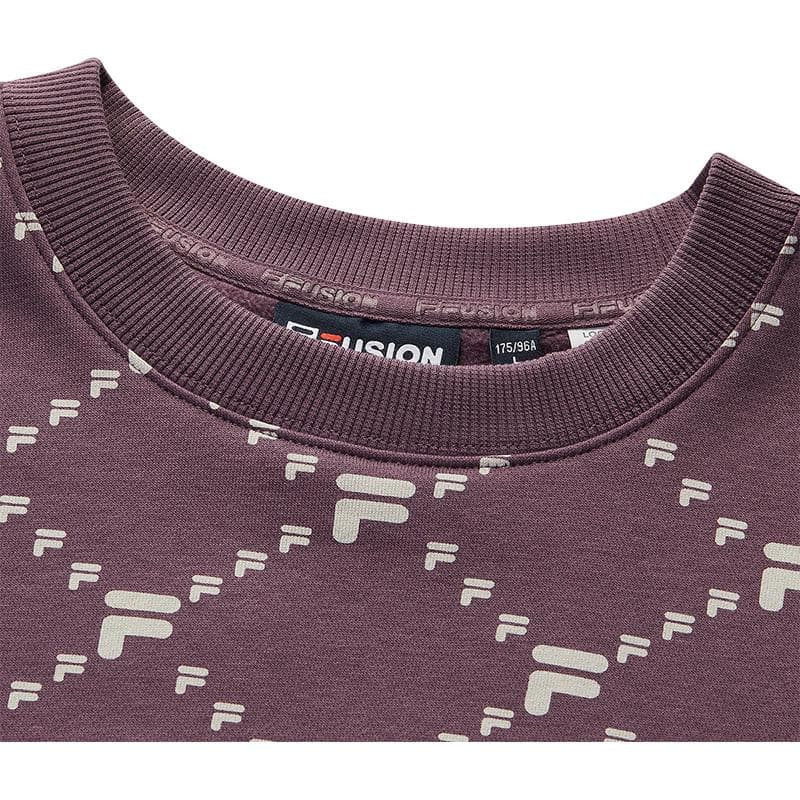 Худи FILA FUSION С флисовой подкладкой монограмма универсальный круглый вырез Толстовка унисекс - изображение 3