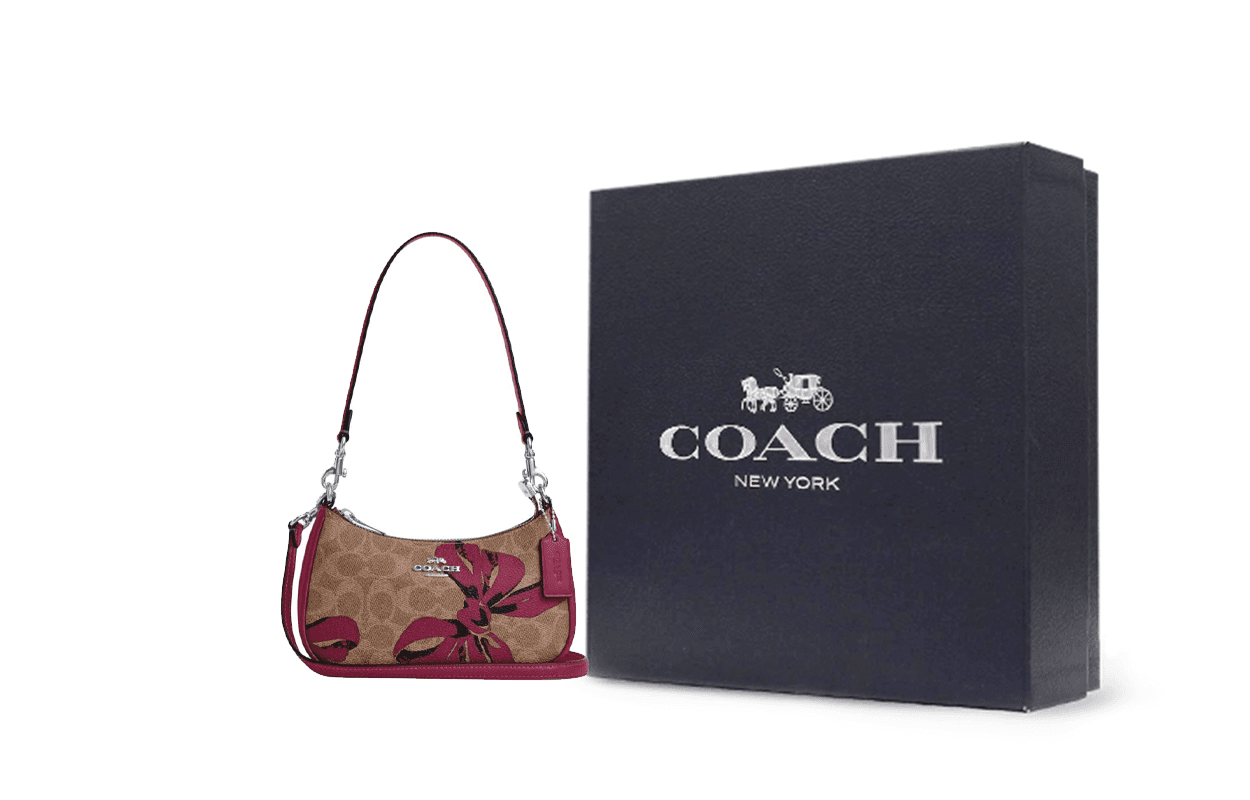 Мини-сумка COACH Teri Покрытие Холст Сумка через плечо Сумка на плечо Маленькая Женская Коричневая - изображение 5