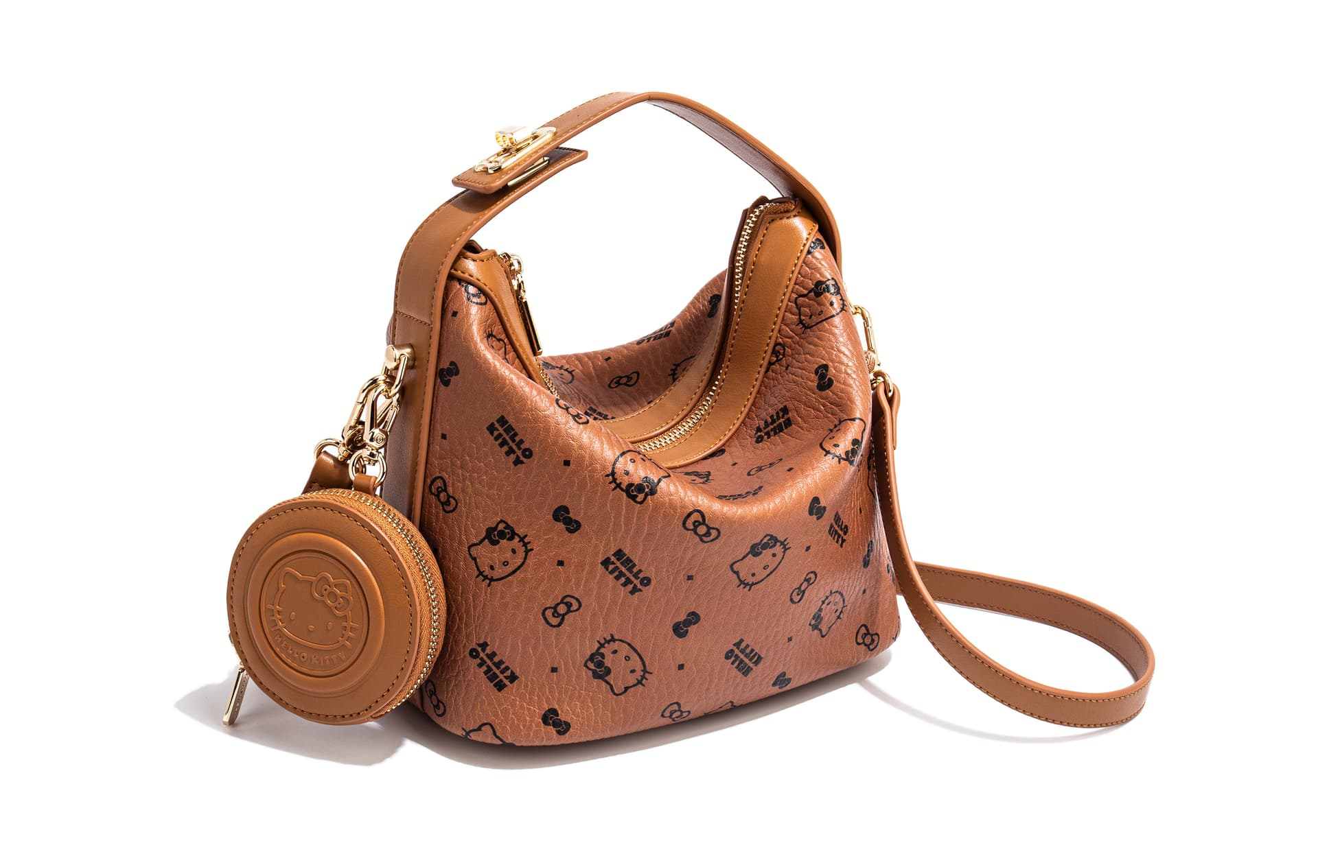 Сумка Sanrio Hello Kitty Hello Kitty PU (полиуретан) Сумка через плечо Сумка Маленькая Женская Розовая Коричневая - изображение 3