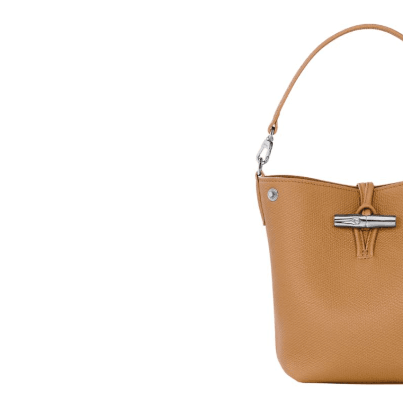 Сумка LONGCHAMP Le Roseau Коровья кожа Ведрообразная сумка Сумка через плечо среднего размера Женская Цвет ореховый - изображение 4