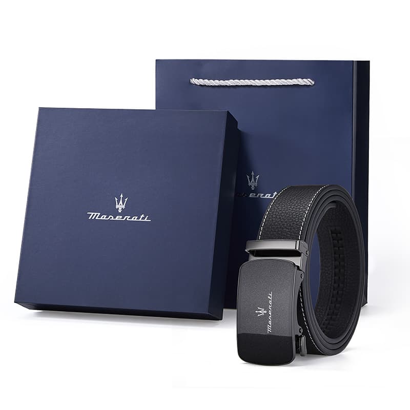 Ремень Maserati Ремень из коровьей кожи модный тренд премиум-упаковка индивидуальная поздравительная открытка мужской - изображение 2