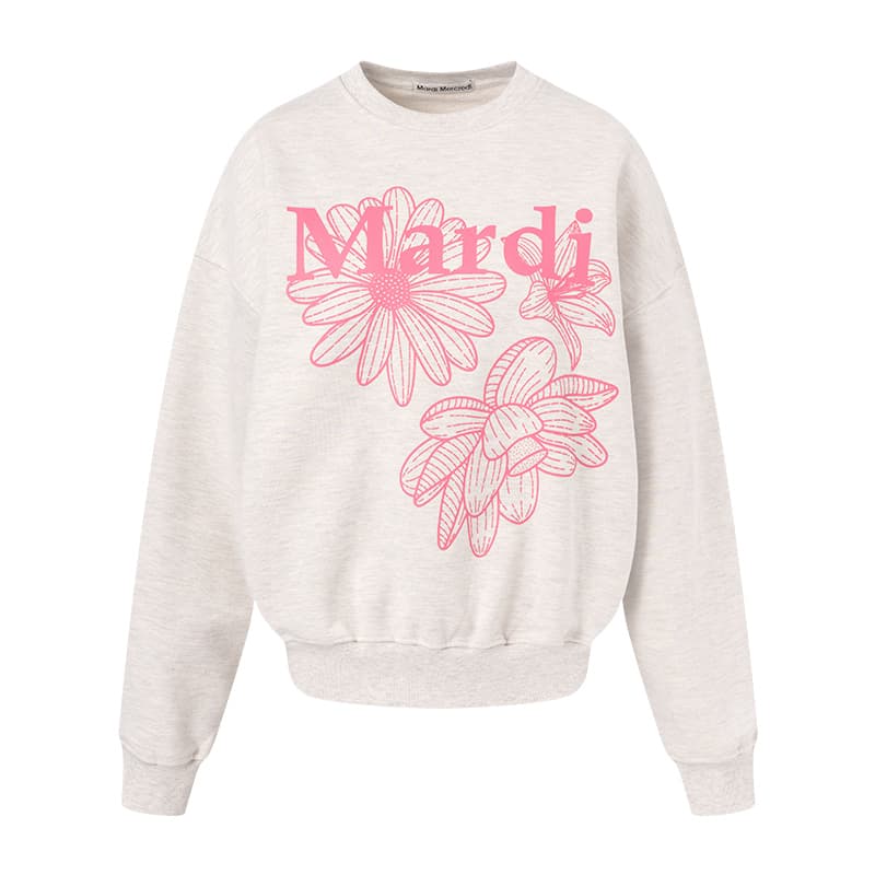 Кофта MARDI MERCREDI Three Flowers Collection SS25 Свитшот Тройной Цветок_Овсянка Пион MARDI Свитшот Корейский стиль - изображение 1
