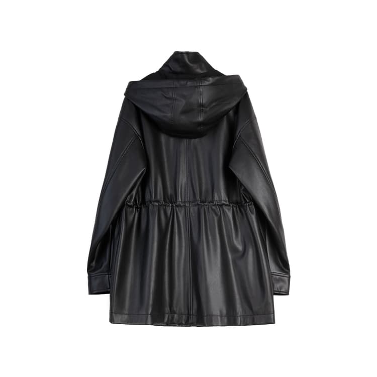 ELLE Черные Женские Кожаные Куртки - изображение 2