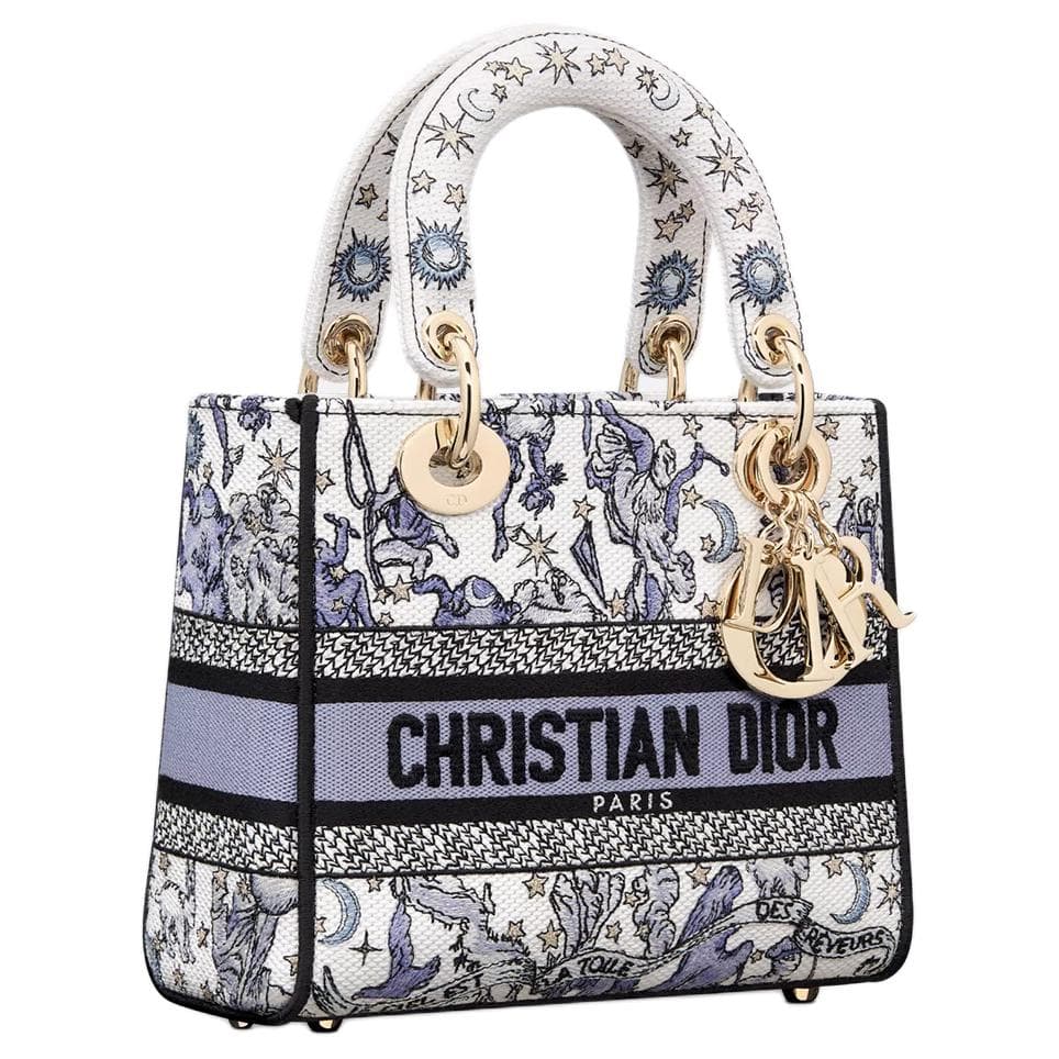 Сумка DIOR Lady D-Lite Small Shoulder Bag White Blue - изображение 3