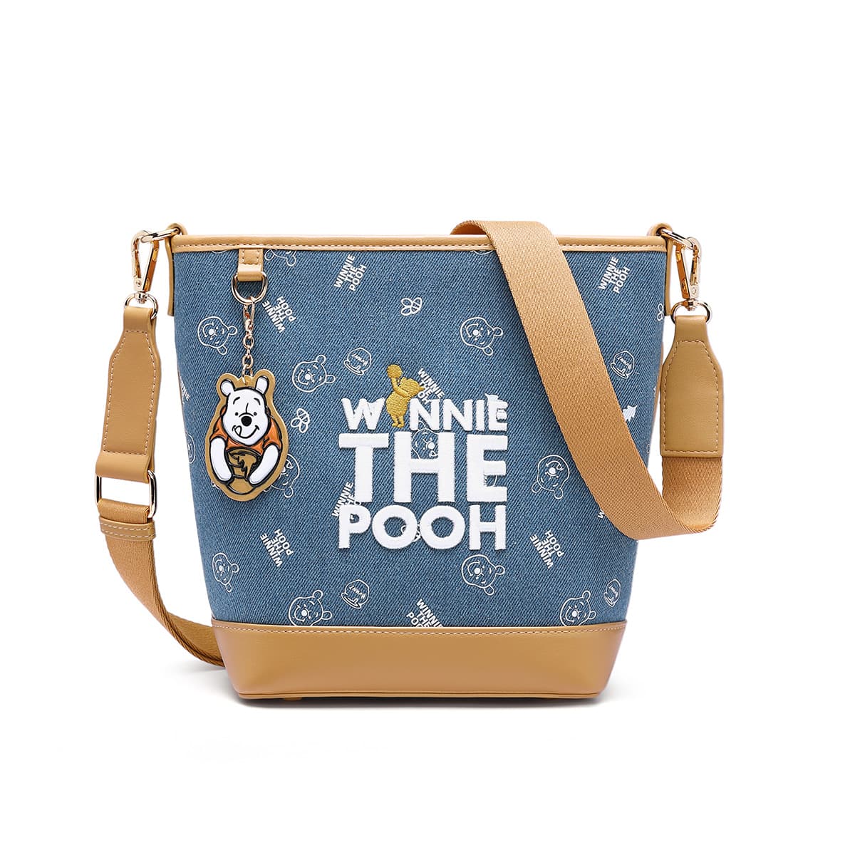 Мини-сумка Disney Winnie The Pooh Ткань Сумка через плечо Женская Джинсовый синий - изображение 1