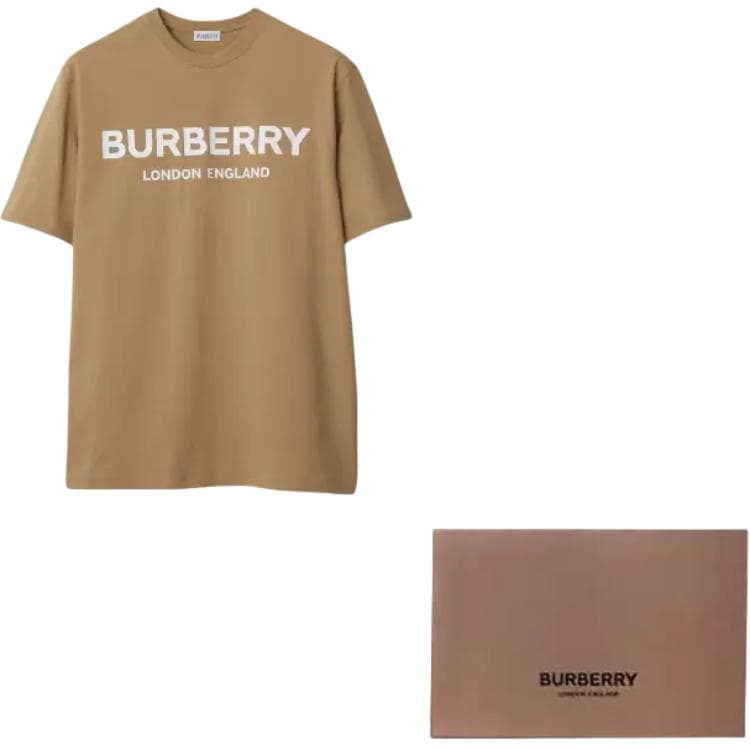 Футболка Burberry Бежевые Мужские T-рубашки - изображение 2