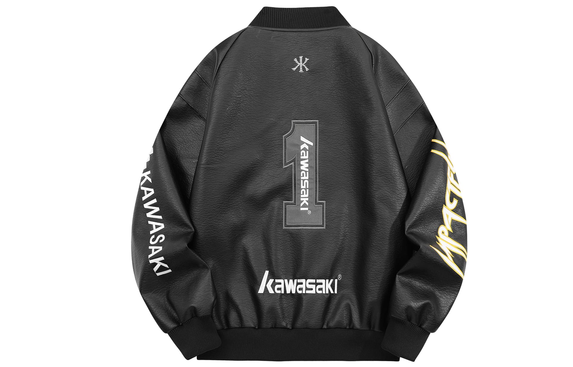 Куртка Kawasaki Американский винтаж роскошная уличная мода пилот повседневный универсальный деконструкция стиль Майярд ветрозащитный и водонепроницаемый бейсбольный воротник городской техвир модный атмосфера экстра свободный кожаная куртка унисекс - изображение 2