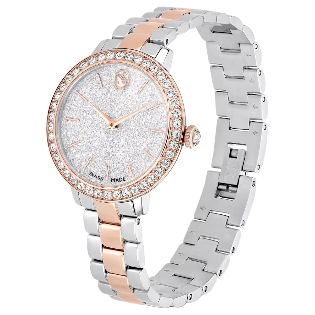 Механические часы Swarovski Matri Обхват запястья Часы Кварцевый механизм Металлический ремешок 30 мм Серебристый циферблат Женские часы - изображение 2