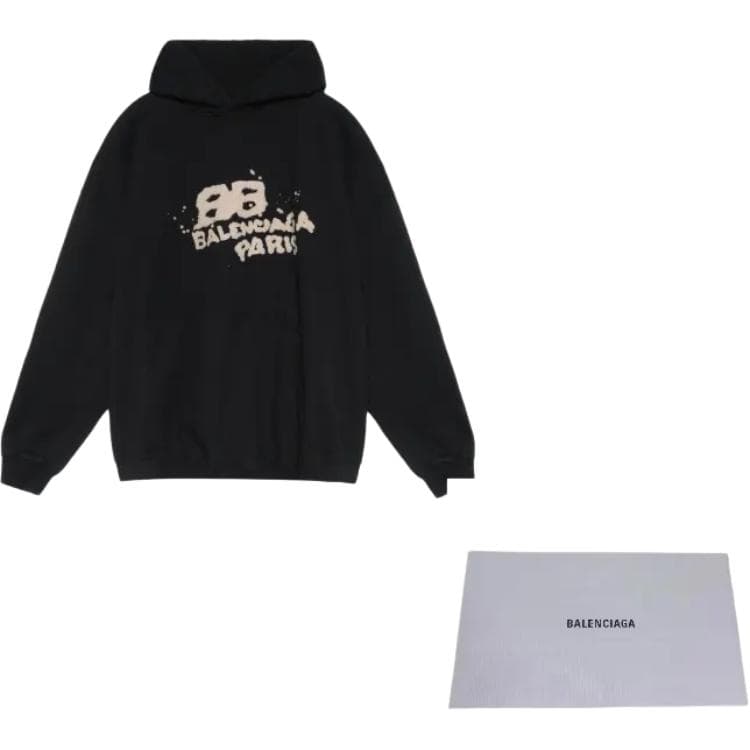 Худи Balenciaga FW22 Logo Hoodie Black - изображение 9