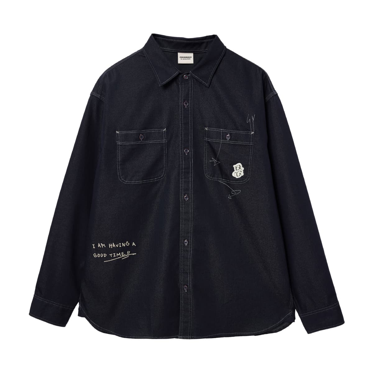 Рубашка JACK&JONES E38 Midnight Blue Мужская Рубашка - изображение 1