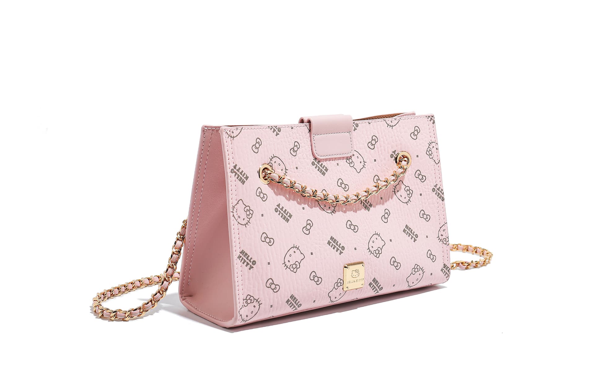Мини-сумка Sanrio Hello Kitty PU (полиуретан) Сумка-тоут Сумка для покупок Сумка через плечо Стандартная Женская Розовая Коричневая - изображение 5