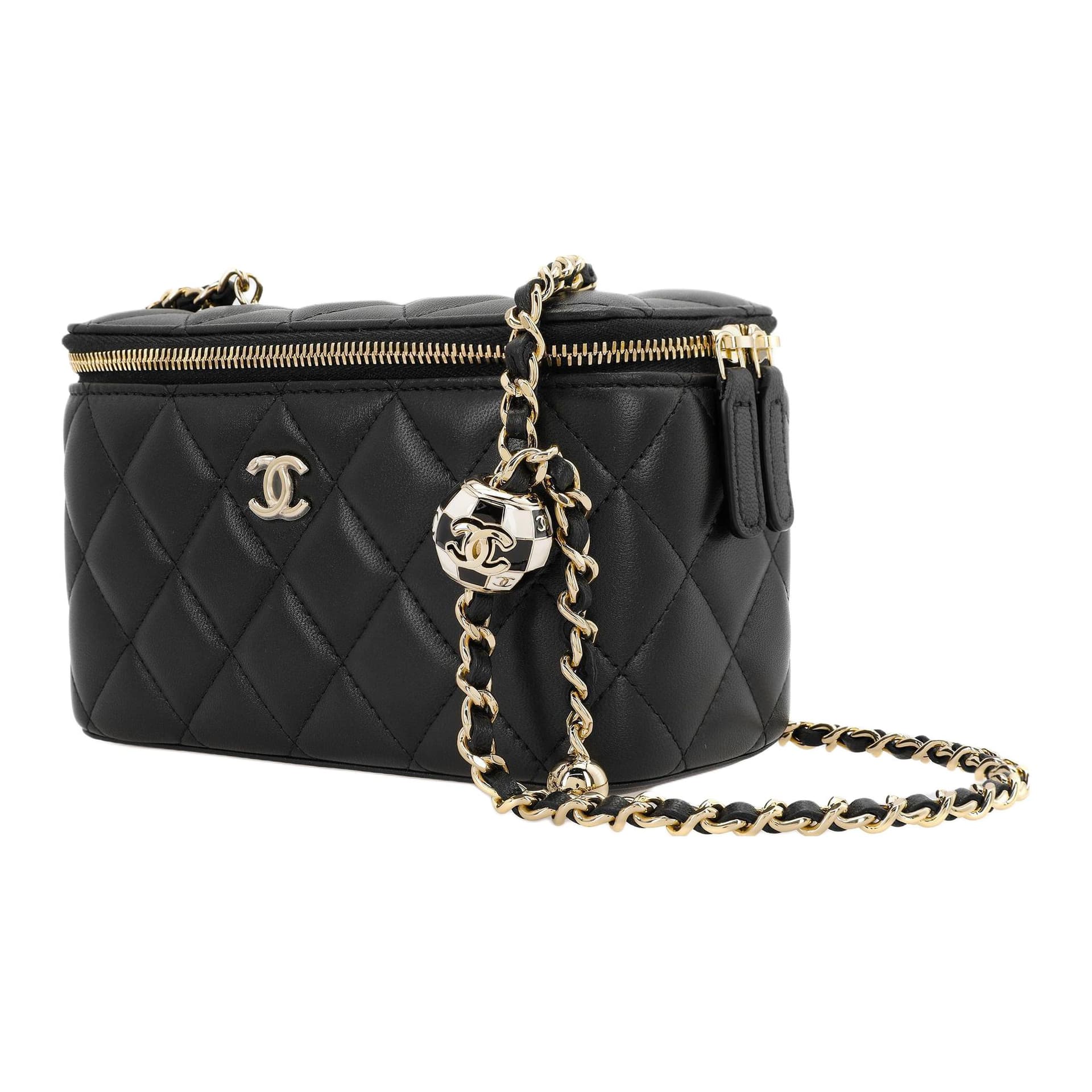 Сумка через плечо CHANEL Football Box Bag Black Adjustable Chain Strap Lambskin - изображение 2