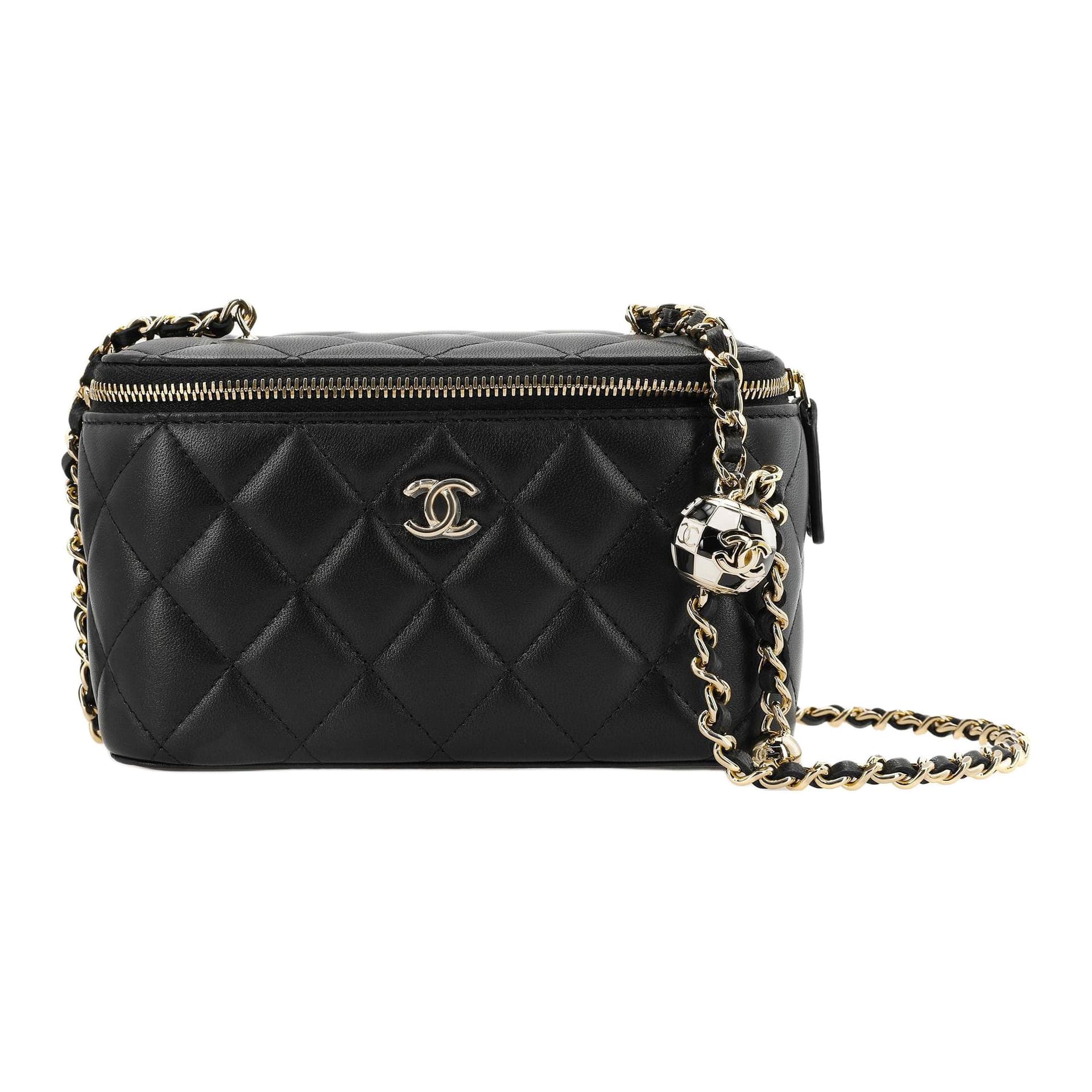 Сумка через плечо CHANEL Football Box Bag Black Adjustable Chain Strap Lambskin - изображение 1