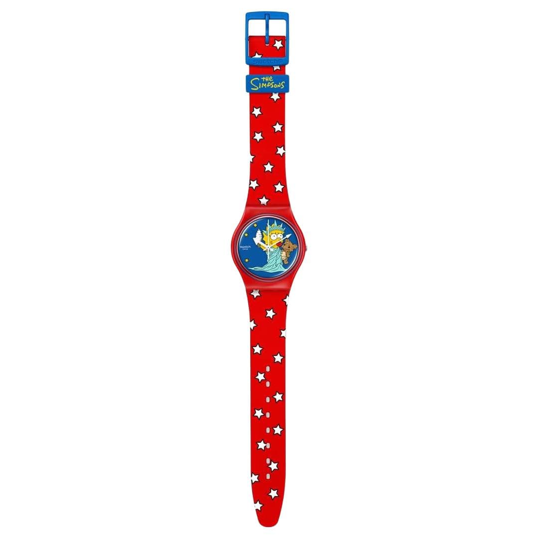 Часы Swatch Quartz Женские часы с механизмом синий циферблат 34 мм биологический материал корпус силиконовый ремешок - изображение 3