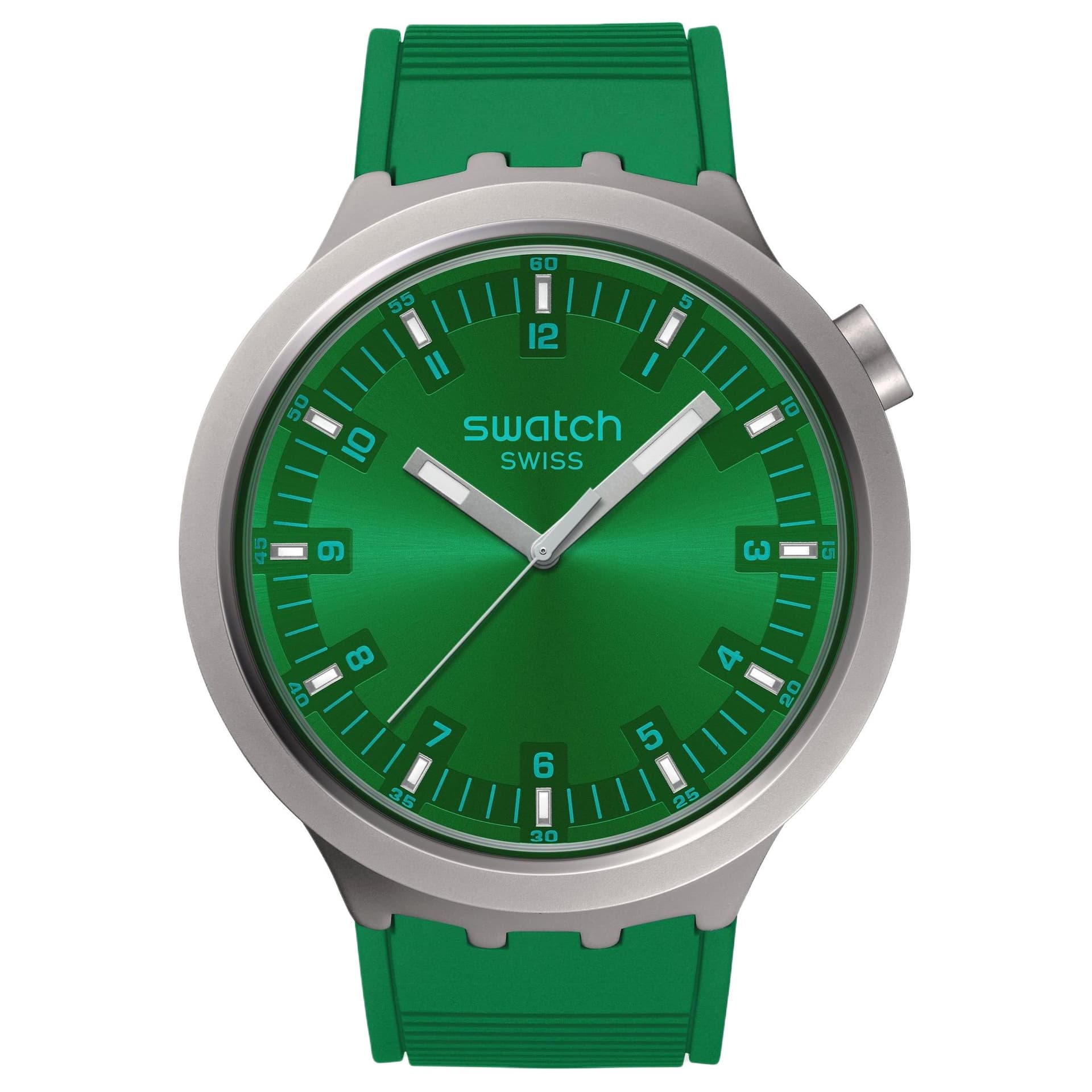 Часы Swatch Quartz Механизм 30 м Водонепроницаемые Унисекс Часы 47 мм Зеленый Циферблат Корпус из Нержавеющей Стали - изображение 1
