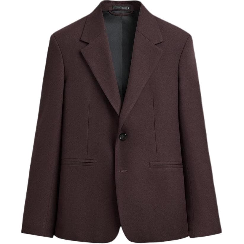Пиджак ZARA Бордовый Красный Цвет Мужские Деловые Костюмы - изображение 1