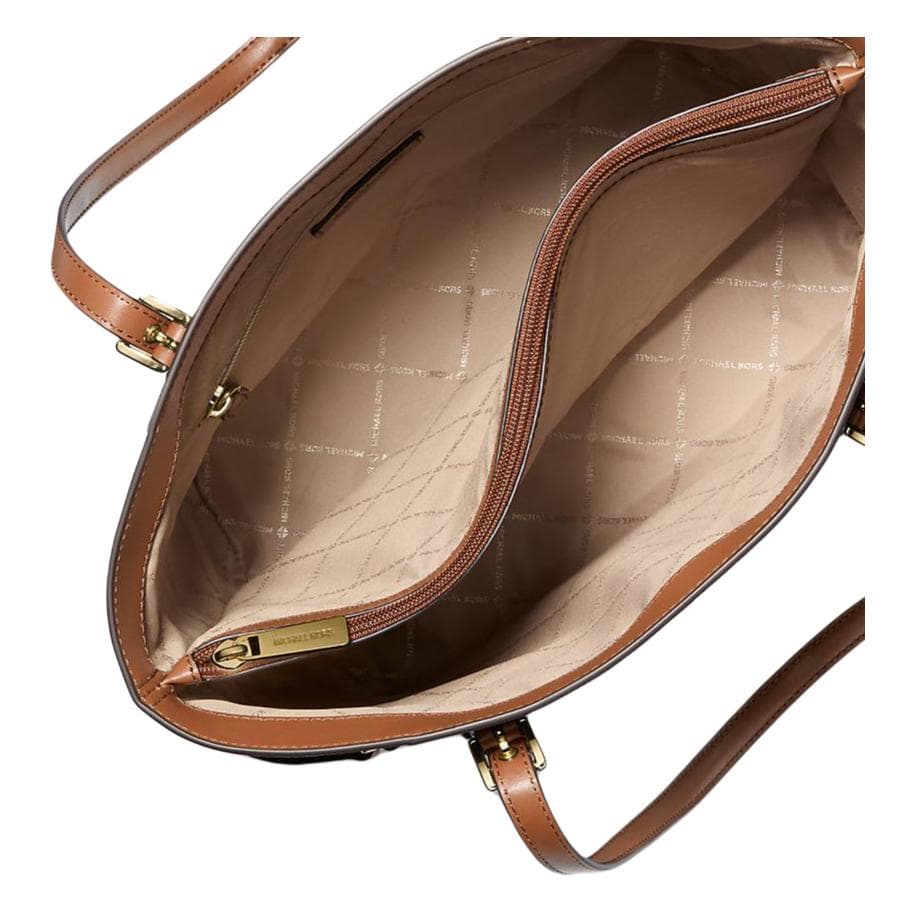 Мини-сумка MICHAEL KORS Voyager Покрытый холст Тоут Сумка Сумка для покупок Сумка Сумка через плечо Большая Женская Коричневая - изображение 4