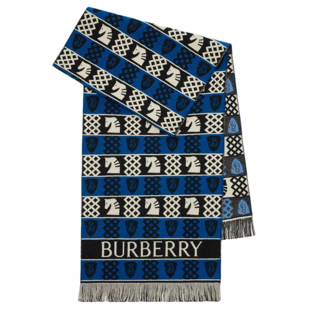 Шарф Burberry Шерстяной Шарф С Узором В Стиле «фэр-айл» В Шахматной Тематике Прямоугольная Форма Бахрома Принт В Виде Логотипа Burberry - изображение 2