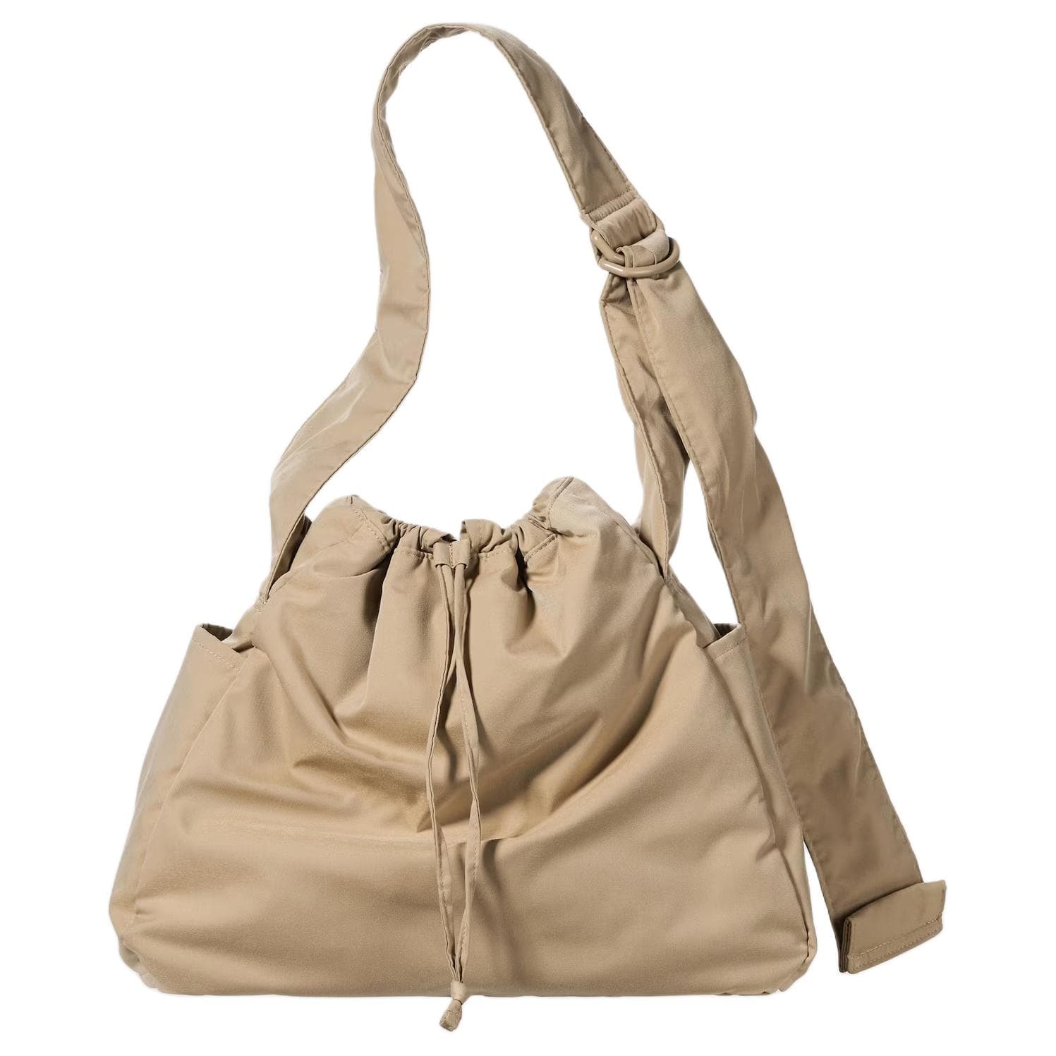 Сумка через плечо UNIQLO Adjustable Strap Drawstring Shoulder Bag Beige - изображение 1