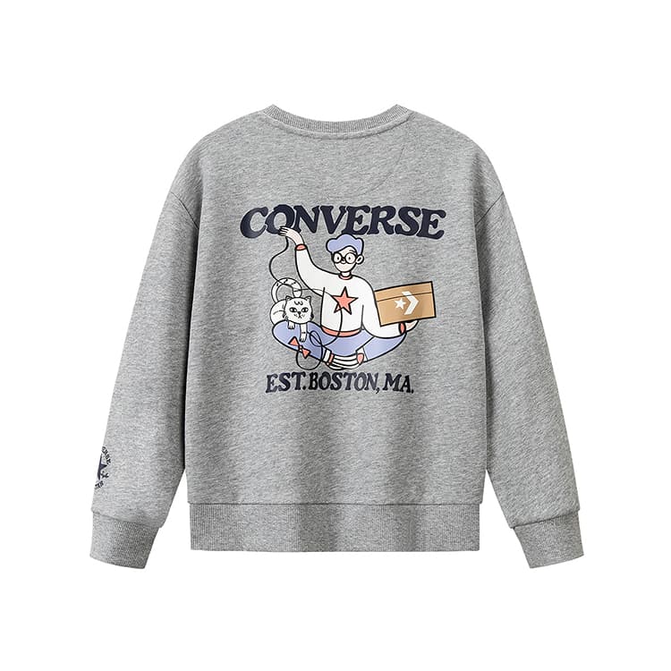 Converse Толстовка с круглым вырезом, длинный рукав, детский - изображение 2