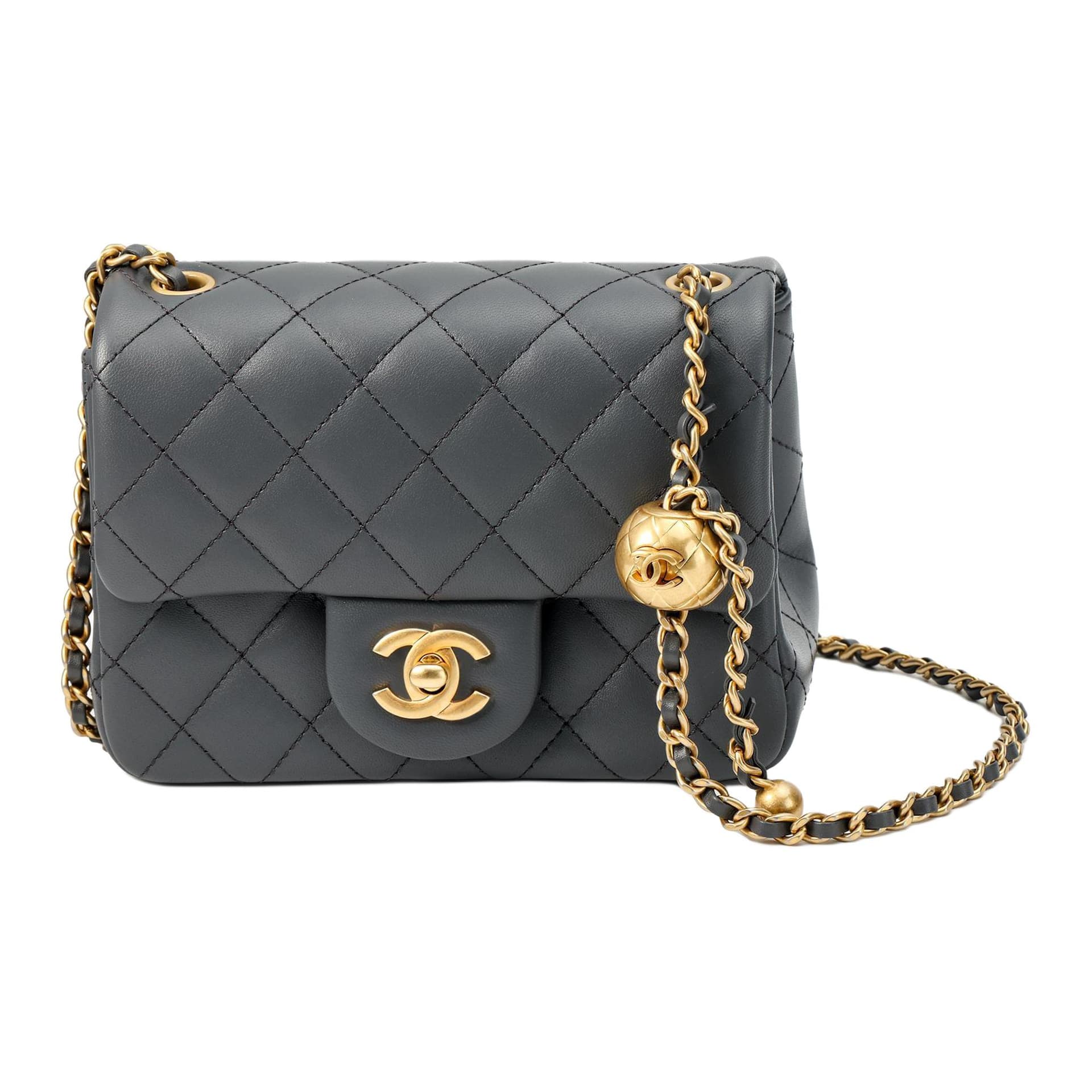 Сумка через плечо CHANEL 23K Small Gold Ball Flap Bag - изображение 1