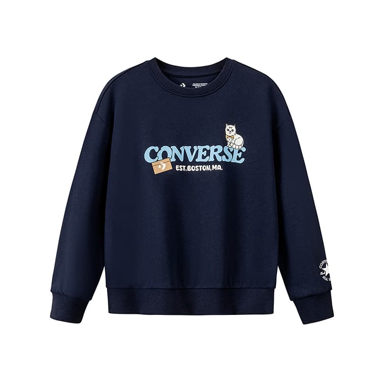Converse Толстовка с круглым вырезом, длинный рукав, детский - изображение 5