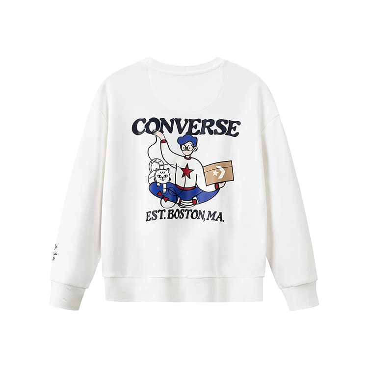 Converse Толстовка с круглым вырезом, длинный рукав, детский - изображение 8