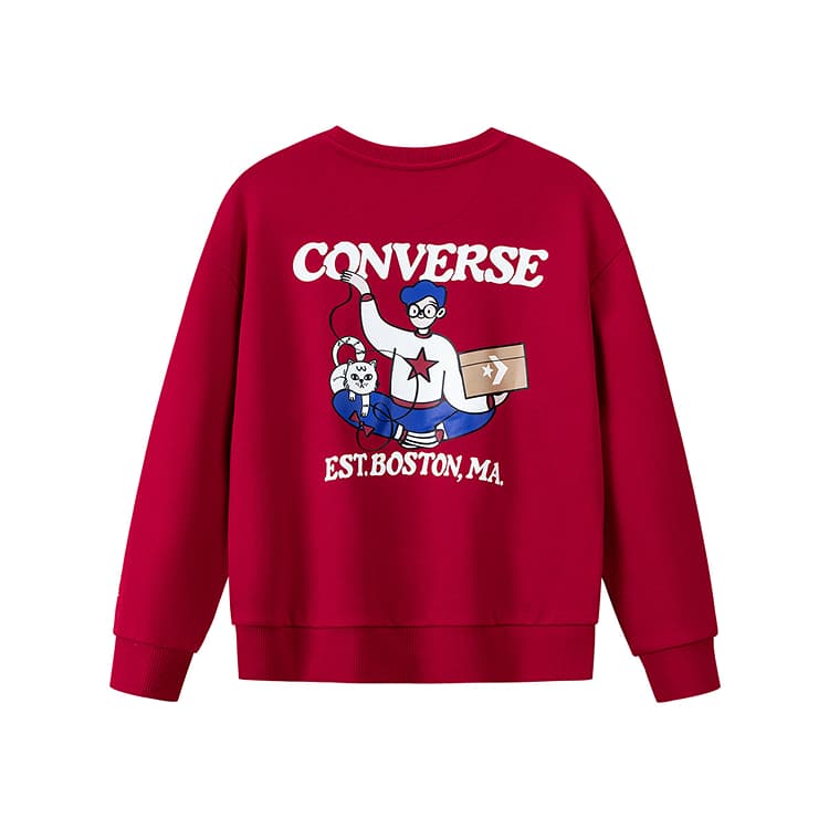 Converse Толстовка с круглым вырезом, длинный рукав, детский - изображение 10