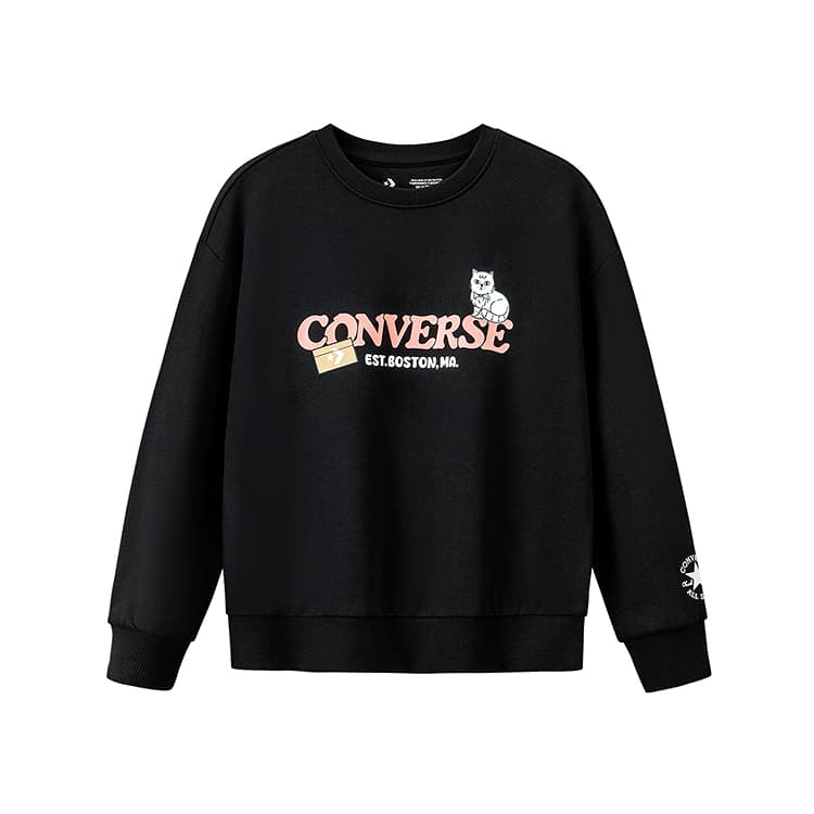 Converse Толстовка с круглым вырезом, длинный рукав, детский - изображение 3