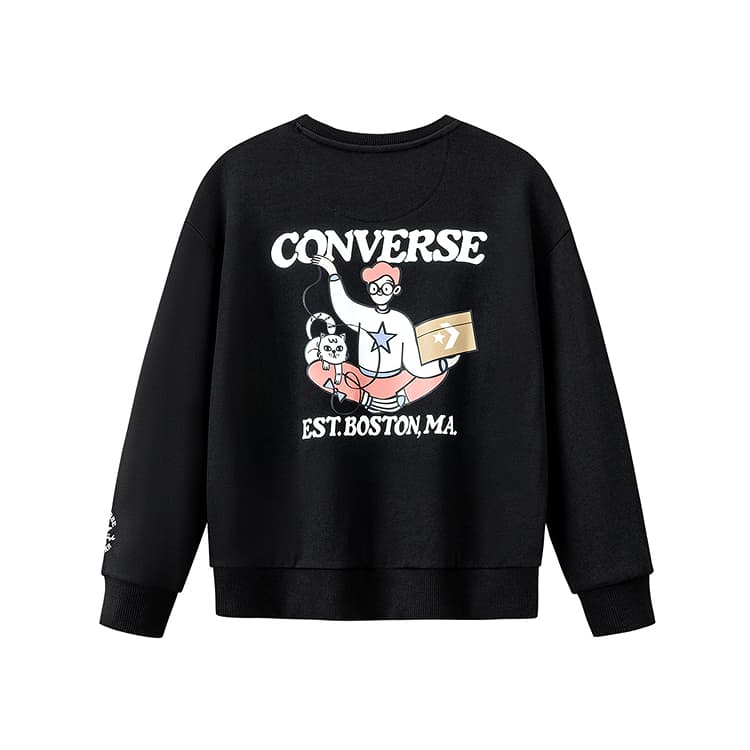 Converse Толстовка с круглым вырезом, длинный рукав, детский - изображение 4