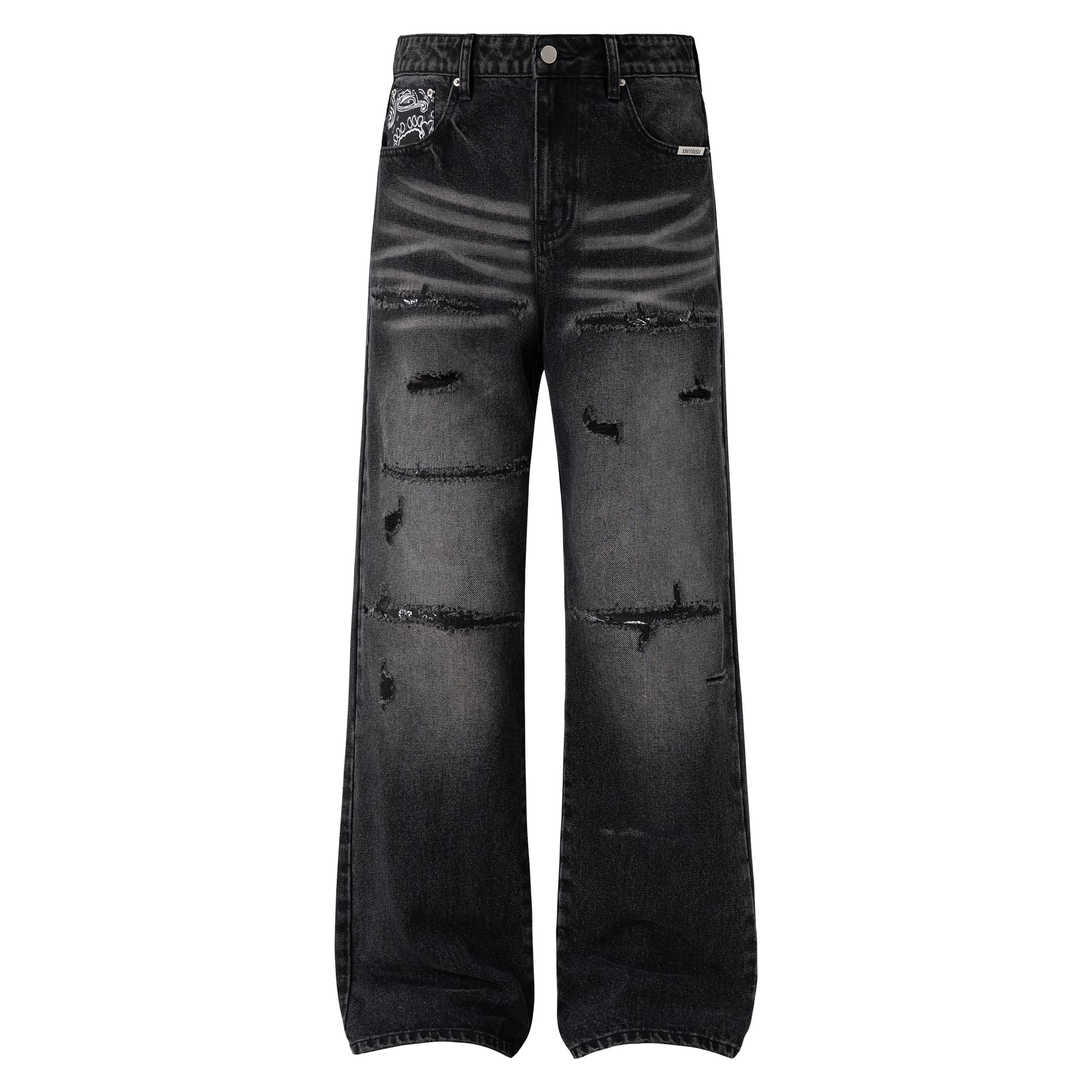Штаны XINYINSU Black Gray Color Мужской Джинсы - изображение 1